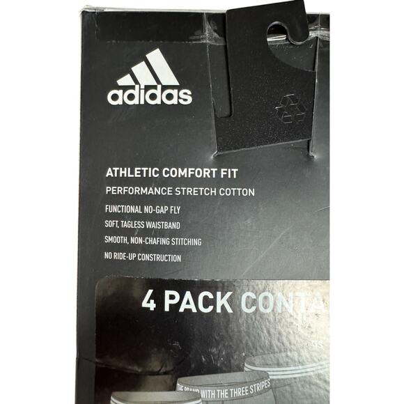 Adidas Men’s Core Cotton Trunk Underwear 4-Pack XXL 46-48 Black Grey Stretch - Picture 6 of 12